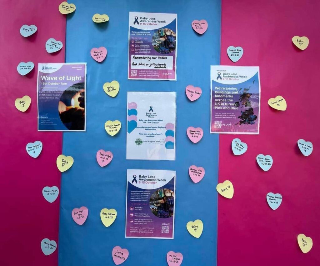 The Hub's Baby Loss Awareness Week Memorial display