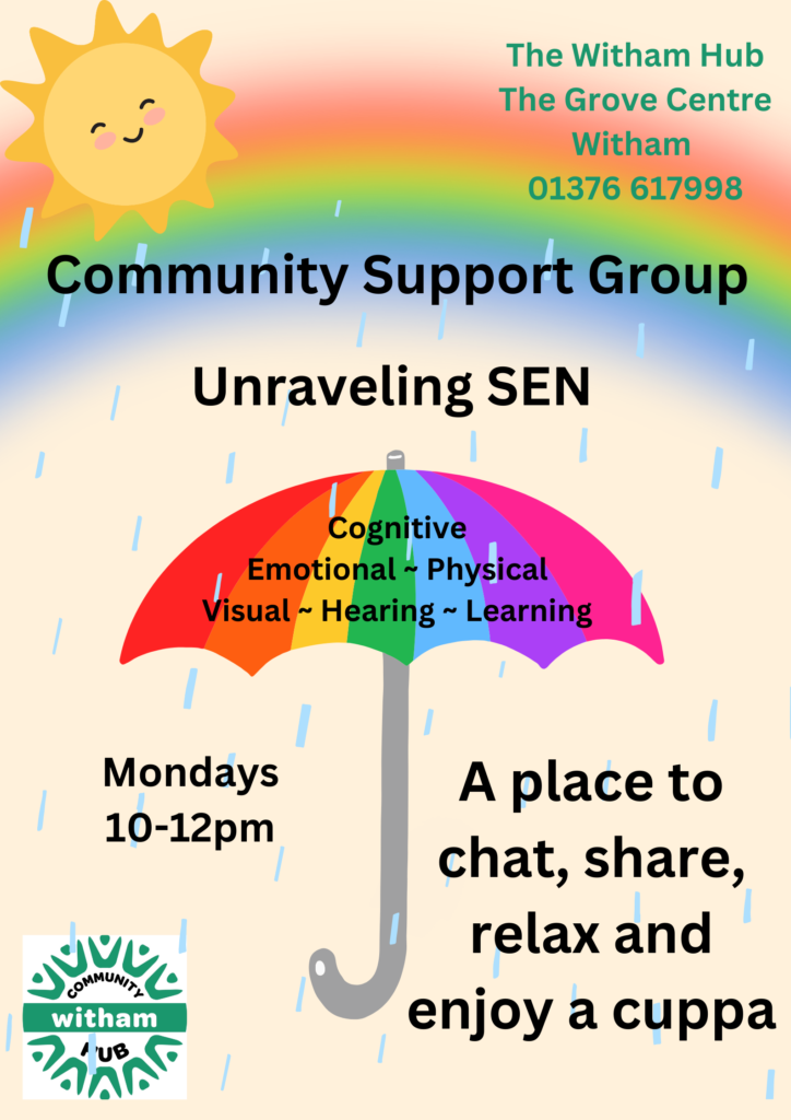 Visit our SEN Support Group, every Monday 10.00am - 12.00 noon
