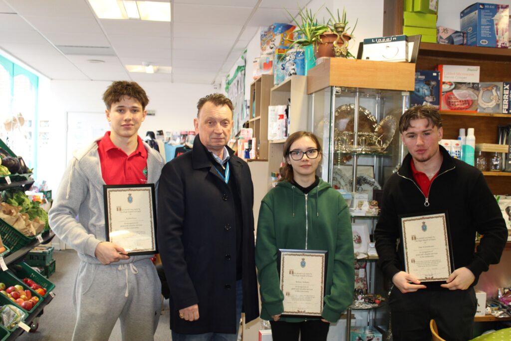Three Witham Hub staff receive Services to the Community Awards from the High Sheriff of Essex